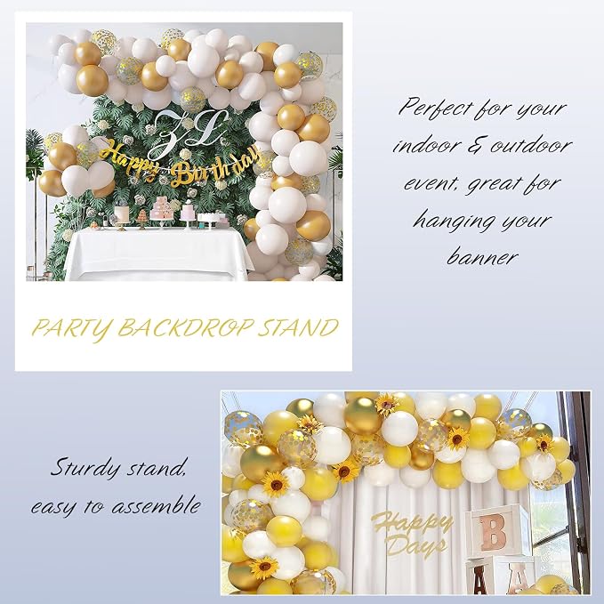 Backdrop Stand, 7.5x10 FT Adjustable Photography Background Stand Kit for Parties Photo Video Wedding - Image 8