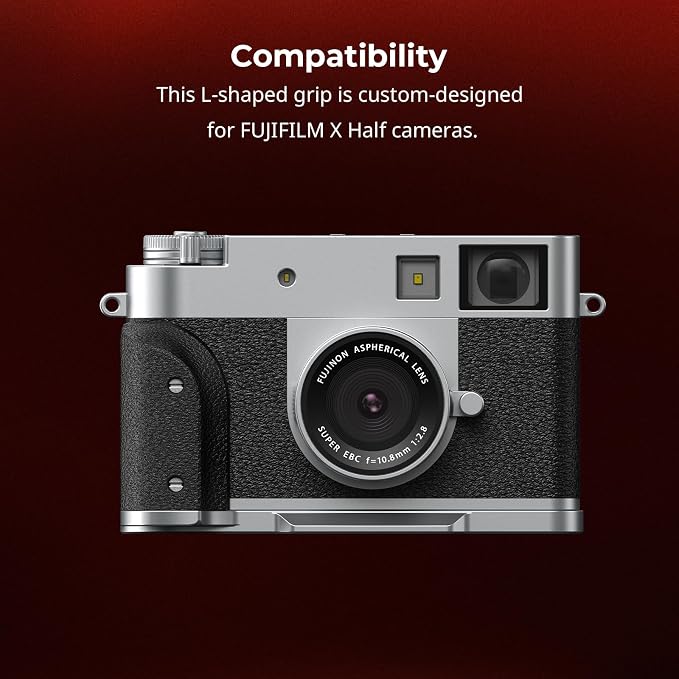 SmallRig X Half L-Shaped Grip for FUJIFILM X Half Camera, Built-in Quick Release Plate for Arca, Lightweight Ergonomic Silicone Handle with Hot Shoe Cover(Silver) - 5216 - Image 2
