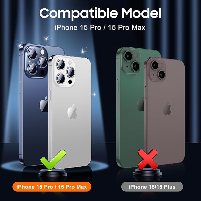 UniqueMe for 3 Pack iPhone 15 Pro/15 Pro Max Camera Lens Protector-White | Drop Protection, Case Friendly, 9H Tempered Glass, Camera Cover Screen, 2023 New Version - Image 7