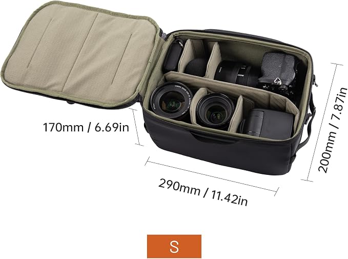 PGYTECH Small Camera Insert Protection Bag Camera Soft Padded Bag Handbag | Waterproof Lens Pouch for Photographers Lightweight DSLR/SLR Lens Carring Case Travel Organizer Camera Insert for Backpack - Image 2