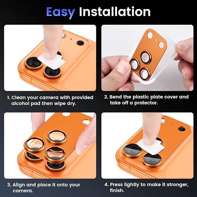 Tensea for iPhone 17 Pro Camera Lens Protector | Metal Aluminum Alloy Tempered Glass Cover Camera Screen Protector Accessories, Case Friendly - Image 7