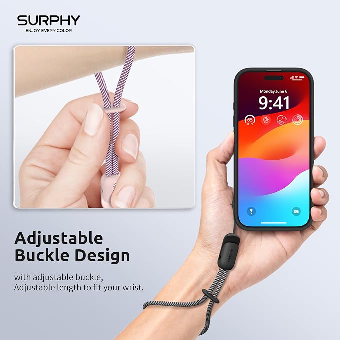 SURPHY 3 Pack Phone Wrist Strap, Phone Lanyard with Cellphone Tether Tab | Phone Strap Charm, Camera Wrist Strap with 2-Color Braided, Phone Wristlet, Wrist Lanyard for Case - Image 5