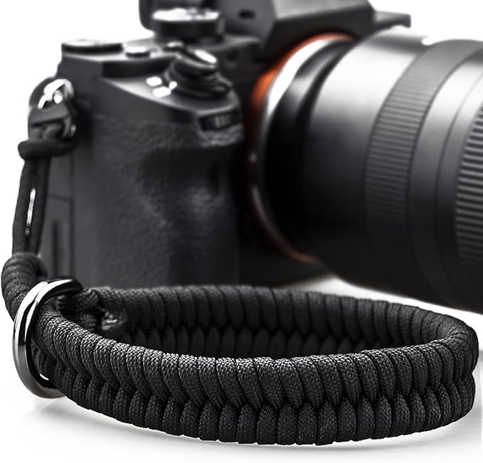 Camera Wrist Strap - DSLR Mirrorless Camera Quick Release Camera Hand Strap | with Safer Connector（Black） by AQAREA