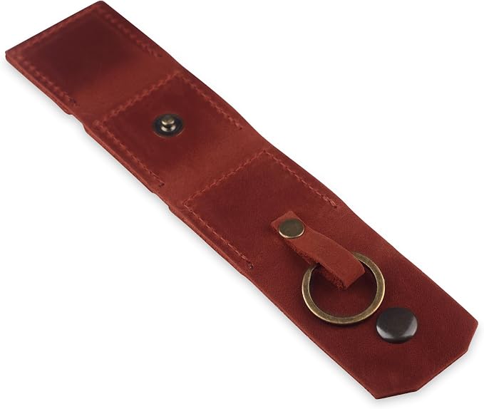 Leather SD Card Holder Keychain, SD Card Case Key Fob, Micro SD Card Holder Organizer, SD Card Storage Case, Memory Card Case Cover, Travel Memory Card Case (Cognac) - Image 7
