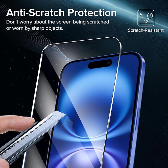 ivoler Screen Protector for iPhone 16/15 6.1" Tempered Glass 2-Pack | with [Easy Installation Frame], Anti-Scratch Case Friendly Clear HD Film for iPhone 16 6.1 inch - Image 4