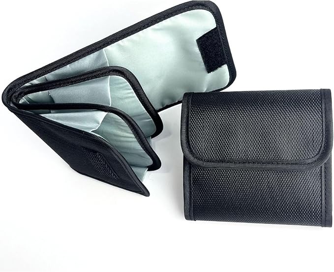 Professional Photography Filter Bag, 3-Pocket Camera Lens Filter Bag Entrainment, Waterproof And Dustproof Anti-Fall Design Suitable for 25mm-82m Filters, Pack of 2 (Black) by Unknown
