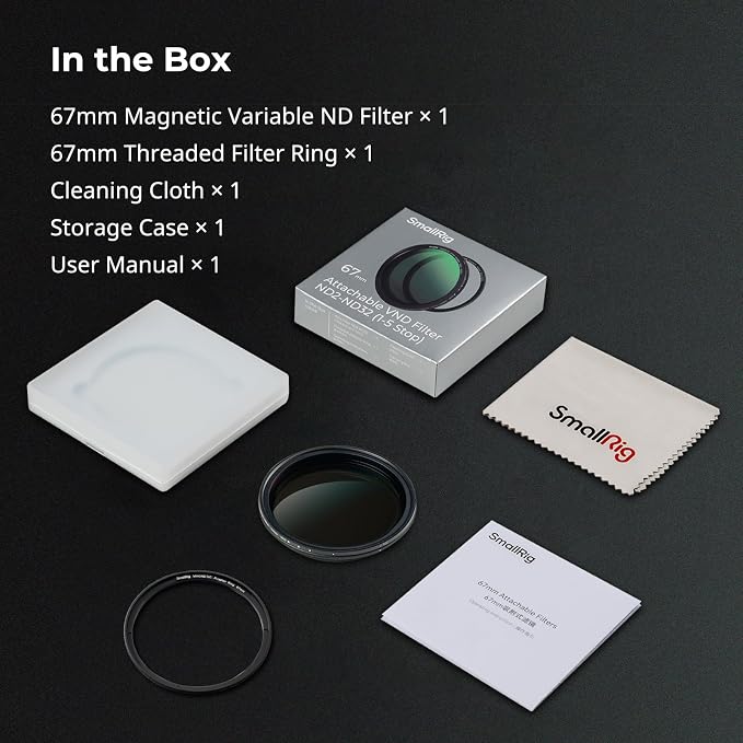 SmallRig 67mm Magnetic VND Phone Filter, ND2-ND32, with Filter Ring | No X Cross HD Optical Glass Waterproof Scratch Resistant Magnetic Adjustable Neutral Density Filter - Image 7