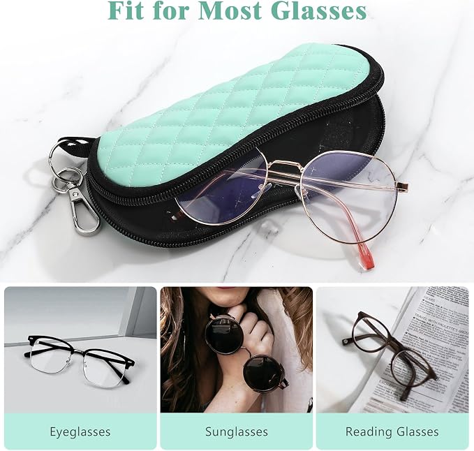 MoKo Sunglasses Soft Case Ultra Light Neoprene Zipper Eyeglass Case for Men Women - Image 4