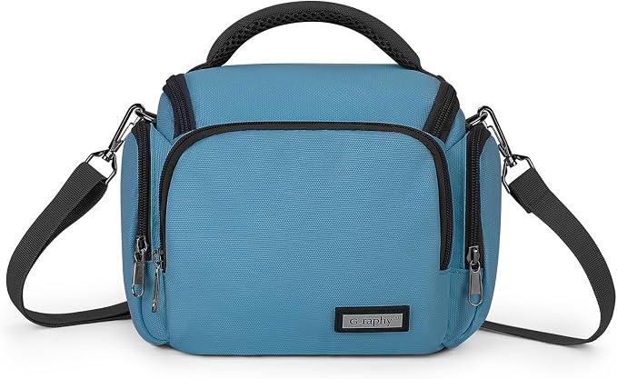 G-raphy Camera Bag Case Compact Lightweight Shoulder Crossbody Sling Photography Bags for Nikon Canon Sony DSLR SLR Mirrorless with Removal Straps(Teal) by G-raphy