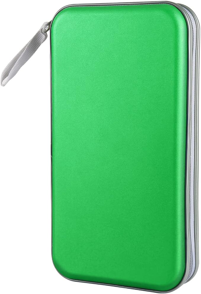 Siveit CD DVD Cases 96 Capacity Disc Storage Binder for Car(Green) | Hard Plastic CD DVD Disc Cases Storage Binder Wallet for Car Home Office Travel by Siveit
