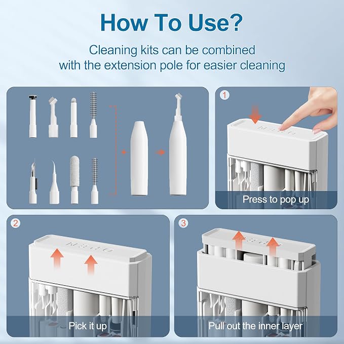 Keyboard Cleaner Laptop Cleaning Kit 22-in-1 | Computer Screen Cleaning Brush Tool, Multi-Function Electronic Device Cleaner Kit for MacBook, iPhone, Earbud, Camera Lens - Image 2
