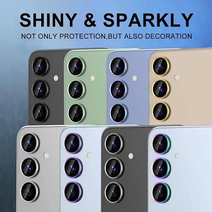 for Samsung Galaxy S25 Plus Camera Lens Protector, Individual Metal Ring Tempered Glass Lens Cover, [Strong Adsorption] Scratch Resistant Ultra-Thin HD Clear Lens Cover, 1 Set-Colorful - Image 7