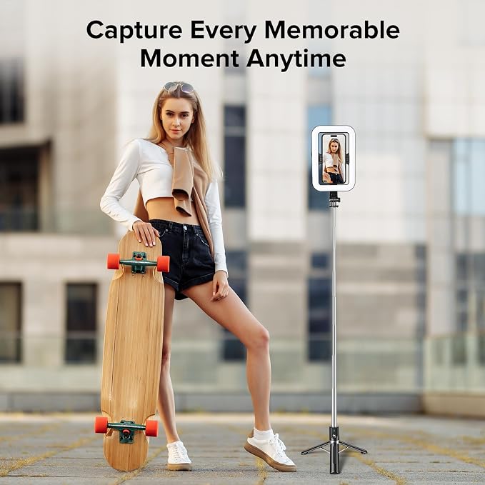 Selfie Ring Light with 54" Tripod Stand, Selfie Light for iPhone | Selfie Light with Extendable Tripod Stand with Phone Holder & Wireless Remote for iPhone & Android,YouTube, Makeup,TIKTok - Image 6