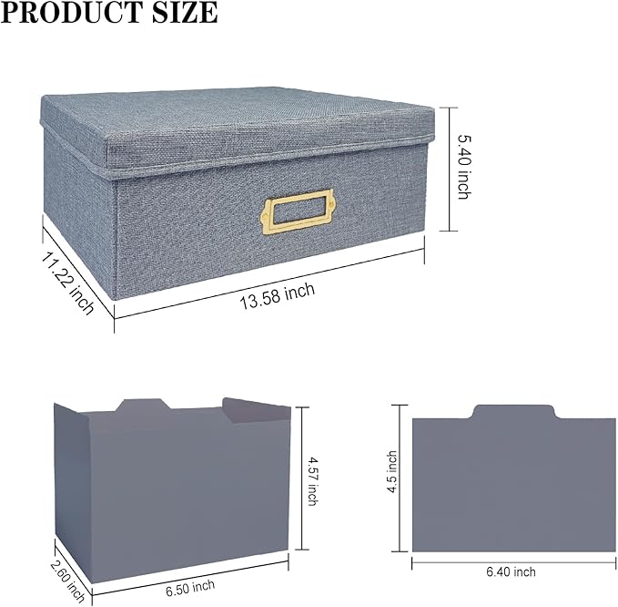 Linen Photo Storage Box – Holds 1700 Photos, Photo Organizer with Lid for Photo, Pictures, 24 Adjustable Dividers & 72 Labels Multi-Use Organizer Memory Box for Envelopes, Baby, Wedding, Cards Grey - Image 7