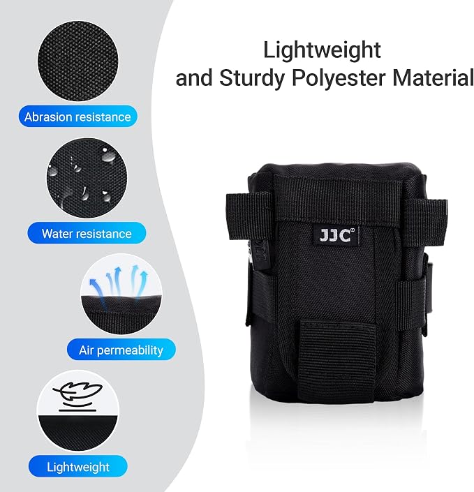 JJC Premium Camera Lens Case for Fuji XC 16-50mm, XF 18-55mm Lens | for Nikkor AF-S 50mm/18-55mm Lens, Canon EF 50mm/18-55mm Lens,water-resistant, 10mm Thick foam, Fits lens ≤2.95 x 3.93" - Image 2