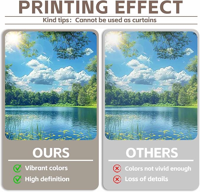 Fabric 7x5ft Lake Natural Scenery Backdrop River Camp Banner | Mountain Forest Tree Blue Sky Bokeh Photography Background, Picnic Hiking Party Decorations, Spring Outdoor Photo Props - Image 4
