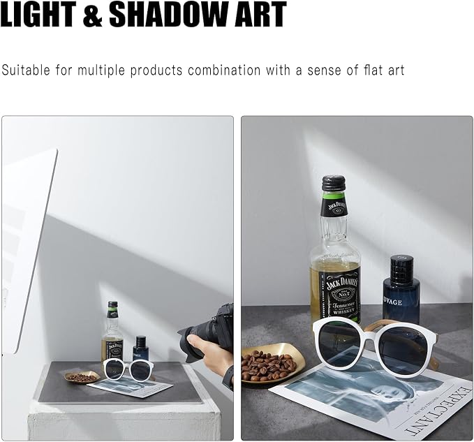 BEIYANG 4PCS 16x16 Inch Backdrop Boards and 1PCS 15x19 Inch Window Shadow Pane, Perfect Backdrop Kit for Small Product Such as Food Drink Make-up Flower, Durable Waterproof - Image 6