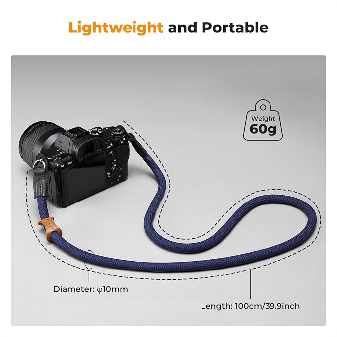 K&F CONCEPT Camera Neck Strap,100cm Camera Shoulder Strap | Nylon Rope, with O-ring for DSLR Camera, for Street Photography, BJ01 - Image 4