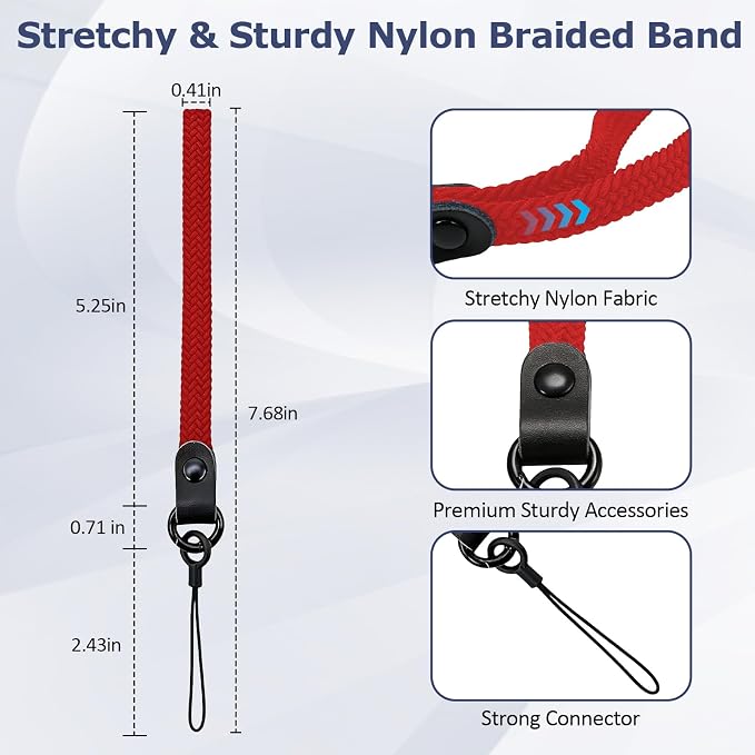 Elastic Nylon Wrist Lanyard for AirPods Case, Anti-Lost Strap for AirPods 1/2/3/Pro/Pro 2 Charging Case, Multi-Functional Wrist Strap for Phones Keys Cameras Small Gadgets, Red - Image 4