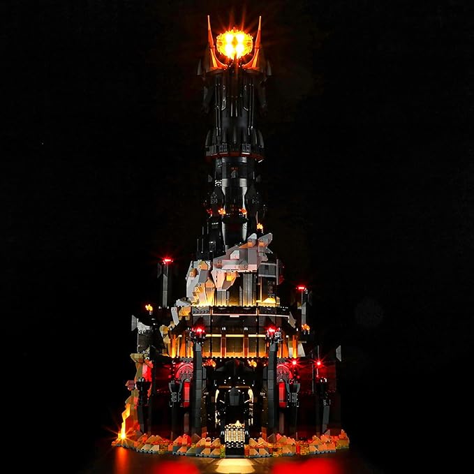 YEABRICKS LED Light Kit for Lego Lord of the Rings Barad-dûr 10333 | Beginner-Friendly DIY LED Light Kit for Lego 10333, Ideal Home Decor & Birthday Gift for Fans (Model Not Included) by YEABRICKS