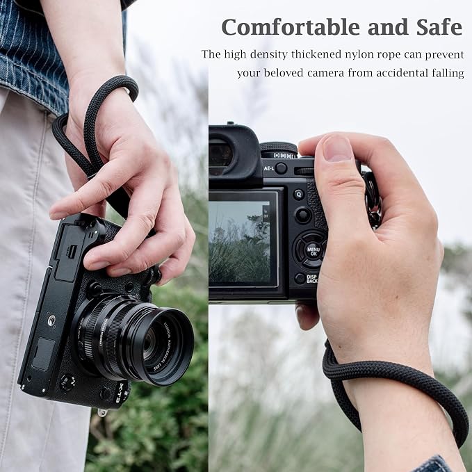VOVMOEYA Camera Wrist Strap Rope,Camera Hand Strap Compatible with Fujifilm Nikon Canon Sony DSLR Camera - Black - Image 4
