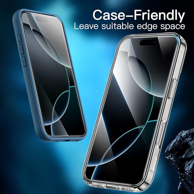 JETech Screen Protector for iPhone 16 Pro, 2+2 Pack | with Camera Lens Protector, HD Clear Tempered Glass, Anti-Scratch Protection, Easy Installation Tool - Image 7