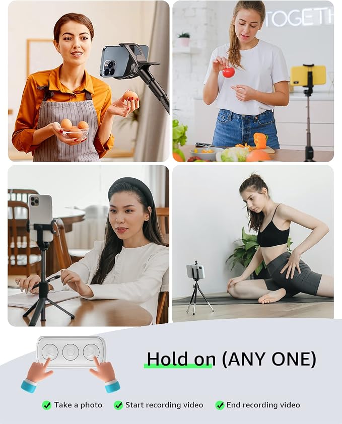 Fingertip Bluetooth Remote Control TIK TOK Wireless Page Turner TYUOBOX Camera Remote Shutter Selfie Button Controller with Charging Case for iPhone Android Ipad Cell Phone (White) - Image 5