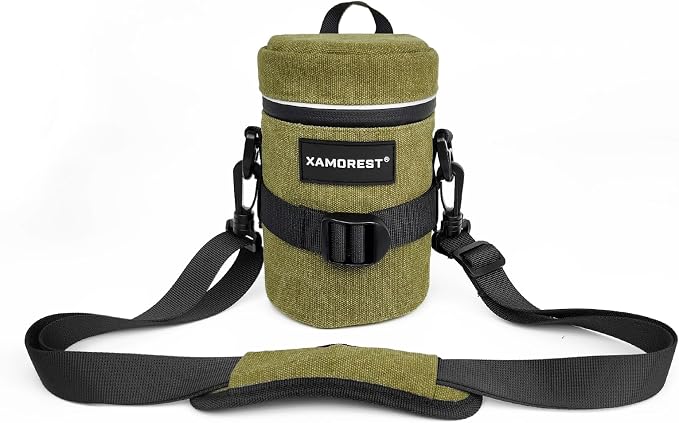 Camera Lens Case Lens Bag Compatible (3.15" x 5.71"(Canvas, Green)) by XAMOREST