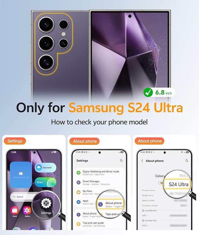FNTCASE for Samsung Galaxy S24 Ultra Case, Compatible with Magsafe Purple | Screen Protector, Full Camera Protection, Translucent Matte, 14FT Military Grade Drop Proof, Protective Phone Cover - Image 2