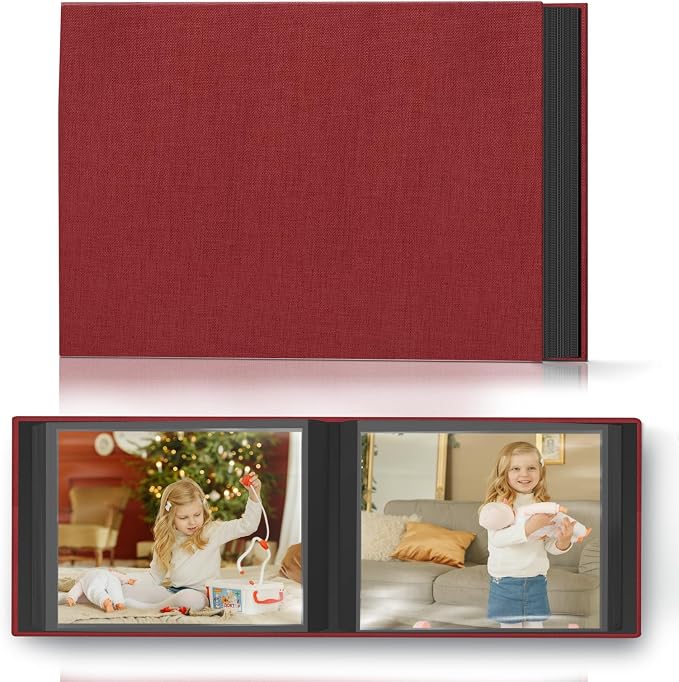 Popotop Photo Album 4x6 48 Pockets for Wedding Gifts,Linen Hardcover Picture Albums for Family Anniversary Baby Vacation Pictures by Popotop