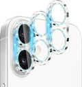 Dengduoduo 3 Pack Camera Lens Protector for iPhone 17, Tempered Glass, Ultra HD, 9H Hardness, Anti-Scratch, Case Friendly [No Affect on Night Shots], Glitter Blue by Dengduoduo