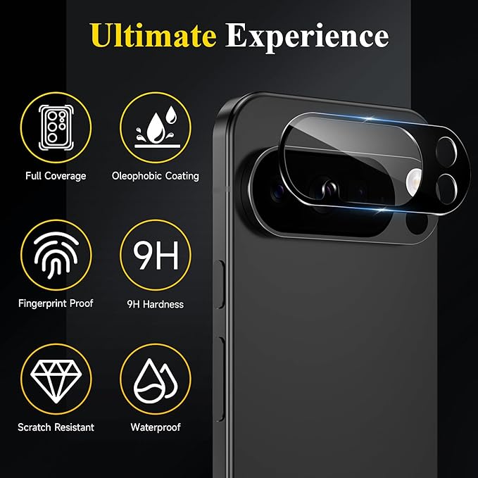 4 Pack for Google Pixel 10 Pro XL Camera Lens Protector(Not for 10 Pro) | 9H Tempered Glass Camera Lens Cover Decoration, Case Friendly, High Definition, Scratch-Resistant, Easy to Install - Image 4