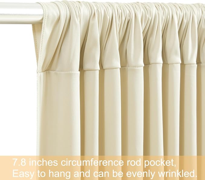 10x12 Backdrop Curtains for Wedding Party Wrinkle Free Beige Backdrops Curtain Drapes Fabric Decorations Photo Back Drop Cloth for Baby Shower Photography Stage Reception 5ft x 12ft,2 Panels - Image 6