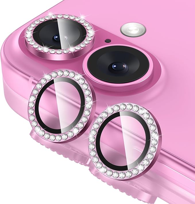 Tensea for iPhone 16/16 Plus Camera Lens Protector Bling, Camera Cover | 9H Tempered Glass Camera Screen Protector, Metal Individual Ring for iPhone16 6.1inch/ 16Plus 6.7inch, HD Clear, Easy Install by Tensea