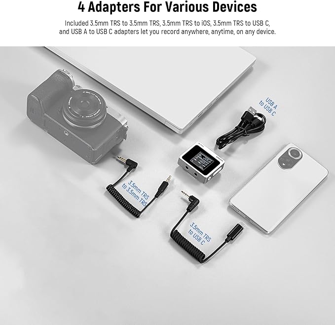 NEEWER CM31 Wireless Lavalier Microphone with 8GB Storage 820ft Range 48KHz 24Bit Noise Cancelling Compatible with iPhone iPad Android PC Camera YouTube/TikTok Stream Podcast Interview - Image 2