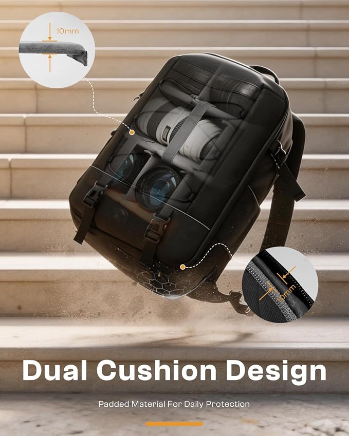 Camera Backpack, DSLR SLR Camera Bag for Photographers Compatible with Sony/Canon/Nikon/DJI Mavic Drone, Waterproof Rain Cover Photography Backpack, Tripod Holder Camera Case Fits 16 Inch Laptop - Image 4