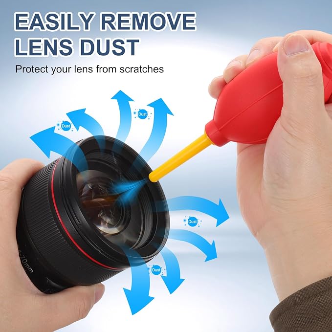 PATIKIL Soft Tip Air Blower Dust Blaster, 3 Pcs Rubber Bulb Air Pump Dust Blower Cleaner Cameras Lens Cleaning Tool with Long Nozzle for Camera Lens Computer Keyboard, Red/Yellow - Image 4