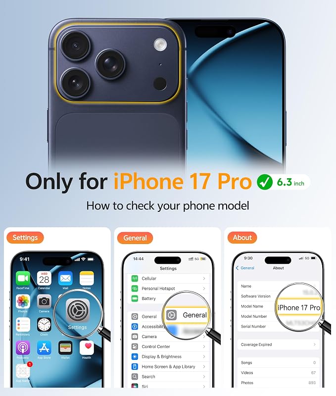 FNTCASE for iPhone 17 Pro Case, Fit for Magsafe, Screen Protector, Black | Full Camera Protection, Translucent Matte, 14FT Military Grade Drop Proof, Shockproof Protective Phone Cover - Image 2