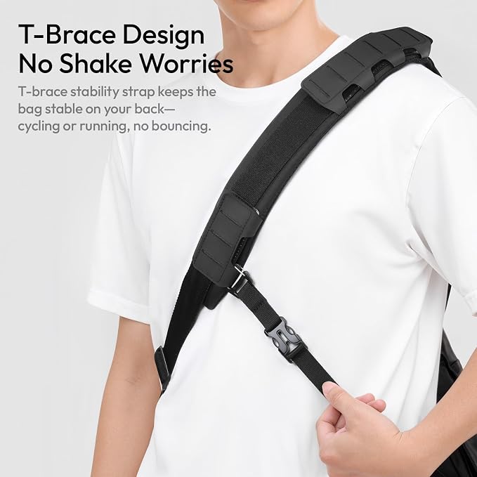 ULANZI U023 Camera Sling Bag 13L, 3-Point MOLLE Shoulder Yoke Crossbody Bag | Removable EVA Padded Insert, Water-Resistant Camera Bag for Mirrorless DSLR, 14 Inch Laptop,Tripod & POV Action Cam Video - Image 5