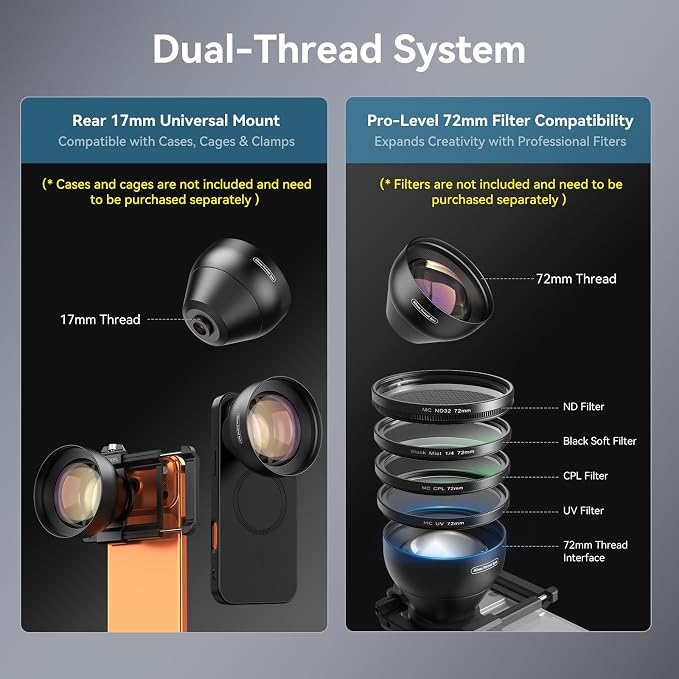 APEXEL 2X 50mm Portrait Master Telephoto Lens for iPhone | F1.05 Ultra-Large Aperture, 17mm Universal Clip, Phone Camera Zoom Lens Attachment Compatible with iPhone, Samsung and more - Image 7