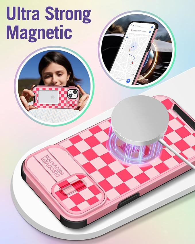 Buleens for iPhone 15 Plus Case 6.7 Inch - with Ring Stand & Camera Cover Aesthetic Cute Designed for Women Girls Pretty Unique Girly for iPhone 15 Plus Phone Case Compatible with Magsafe - Image 4