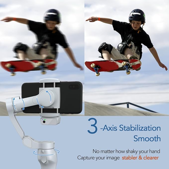 3-Axis Phone Gimbal with Magnetic AI Active Tracker,Gimbal Stabilizer for Smartphone with Fill Light,Phone Stabilizer for Video Recording,Gimbal for Android&iPhone,TikTok YouTube Vlogging Kit - Image 3