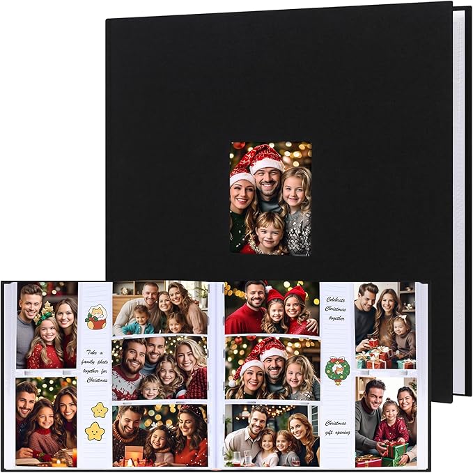600 Pocket 4x6 Photo Album with Writing Space, Linen Cover, Black | Large Capacity, 4x6 Album Book, with Memo for Family, Wedding Baby, Travel Memories Graduation Pictures by Xfveiwoo