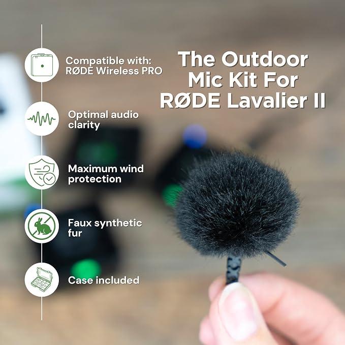 Bubblebee Outdoor Mic Cover Kit for RODE Lavalier II & RODE Wireless Pro Accessories –Wind Reduction Dead Cat Mic Windscreen Cover –Content Creators, Videographers, Audio Engineers & Filmmakers, Black - Image 2