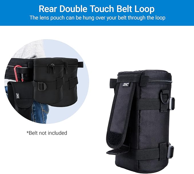JJC Camera Lens Pouch Case for CANON EF 100-400mm NIKON Z 70-200mm Lens | Fits lens 4.3 x 8.8", for AF NIKKOR 80-200mm, 80-400mm, CANON EF 70-200mm, Fuji GF 250mm MKX 18-55mm Lens - Image 4