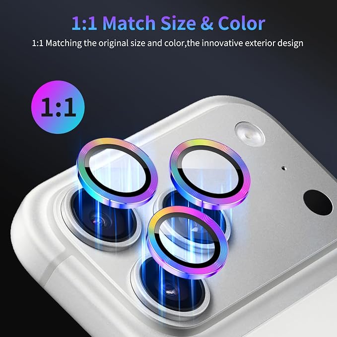 Camera Lens Protector for iPhone 17 Pro/iPhone 17 Pro Max,1 Pack | Tempered Metal Glass Camera Cover, HD Clear Anti-Scratch Lens Screen Protector Film,Case Friendly,Colorful Titanium - Image 5