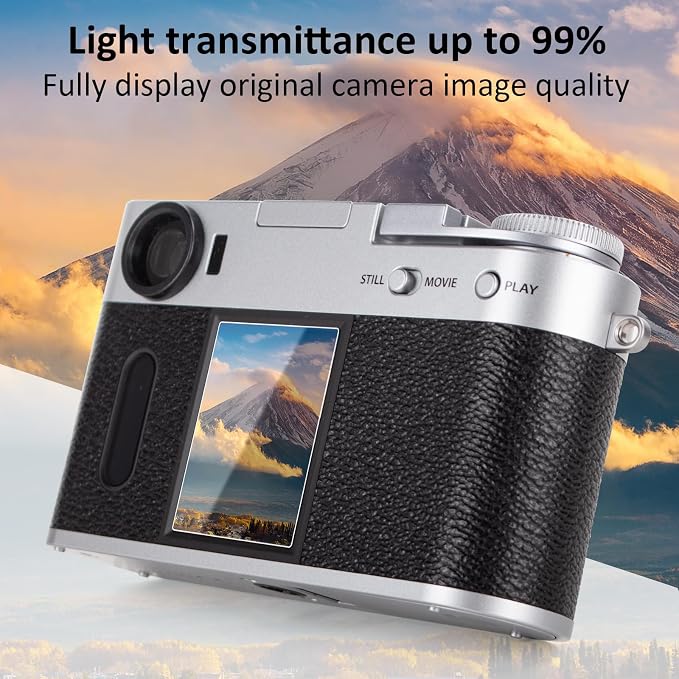 kinokoo (3 Packs) Fuji X Half/X-Half Screen Protector, 0.25mm 9H Hardness Tempered Glass Film for Fujifilm X Half/X-Half Compact Camera LCD Screen Acessories - Anti-Scratch & Easy Installation - Image 6
