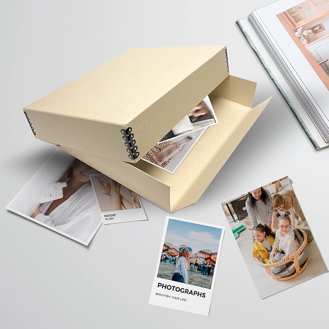 Lineco Museum Archival Storage Box, Drop Front, 11.75x15.25x3 in, Tan | Acid-Free with Metal Edge, Preserves Picture Longevity, Organize Photos, Newspapers, Prints, Documents, Crafts, DIY - Image 6