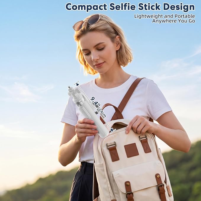 53''Magnetic Selfie Stick Tripod for iPhone Andiod with 1/4" Screw Mount | Cell Phone Tripod with Wireless Remote, 4-Leg Stable Base Tripod for IPhone 17 Pro Video Recording,TikTok Creator,Vlog,Travel - Image 7