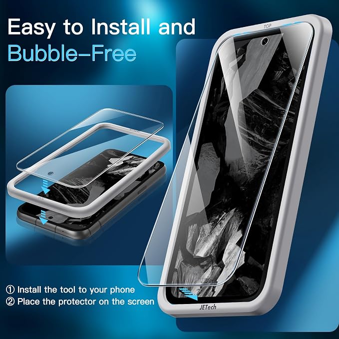 JETech Screen Protector for Google Pixel 8a, 2+2 Pack | with Camera Lens Protector, HD Clear Tempered Glass, Anti-Scratch Protection, Easy Installation Tool - Image 5